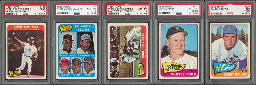 1965 Topps Stars and Hall of Famers PSA-Graded Collection (5 Different)